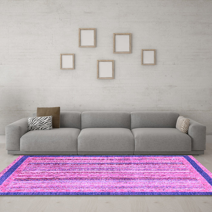 Machine Washable Abstract Purple Modern Area Rugs in a Living Room, wshabs2875pur