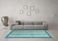 Machine Washable Abstract Light Blue Modern Rug, wshabs2875lblu