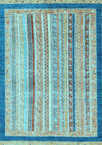 Abstract Light Blue Modern Rug, abs2875lblu