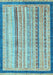 Abstract Light Blue Modern Rug, abs2875lblu