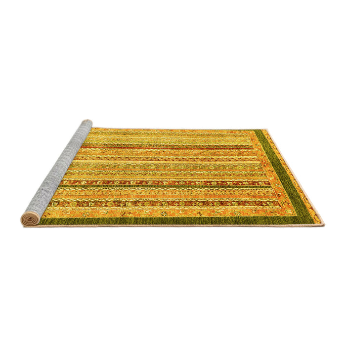 Sideview of Machine Washable Abstract Yellow Modern Rug, wshabs2875yw