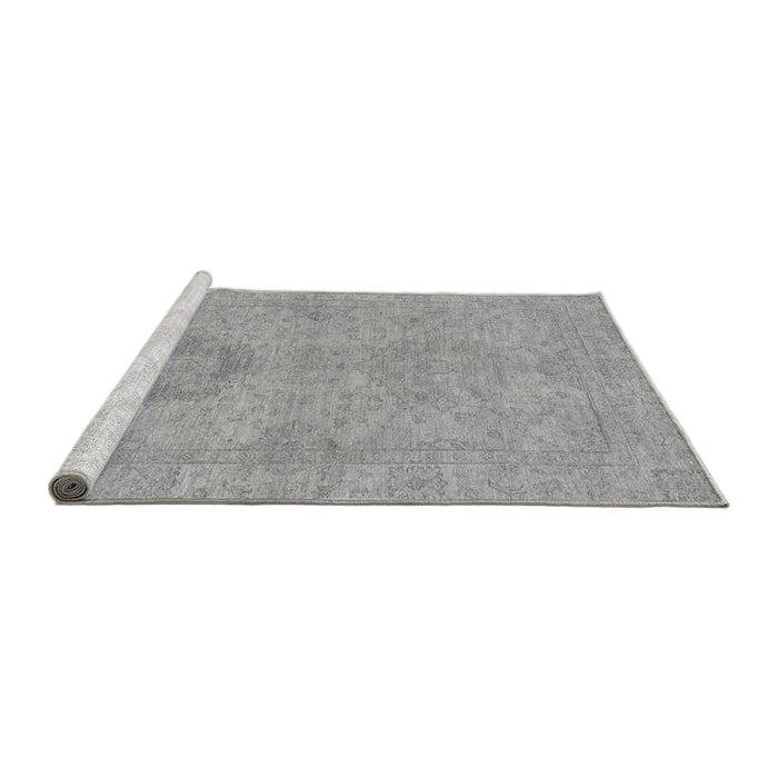 Sideview of Machine Washable Abstract Gray Modern Rug, wshabs2876gry