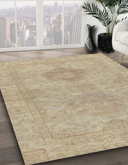 Abstract Brown Modern Rug in Family Room, abs2876