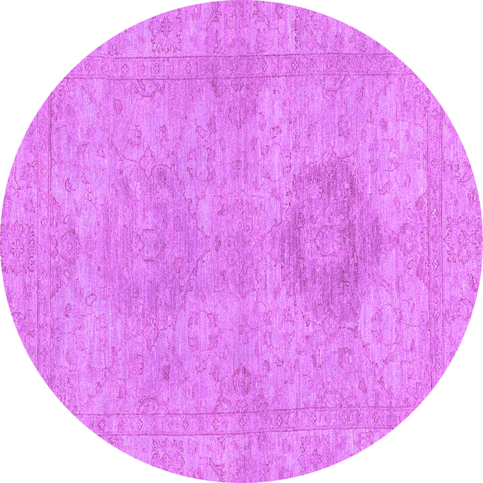 Round Abstract Purple Modern Rug, abs2876pur