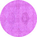 Round Abstract Purple Modern Rug, abs2876pur