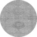 Round Machine Washable Abstract Gray Modern Rug, wshabs2876gry