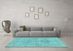 Machine Washable Abstract Light Blue Modern Rug in a Living Room, wshabs2876lblu