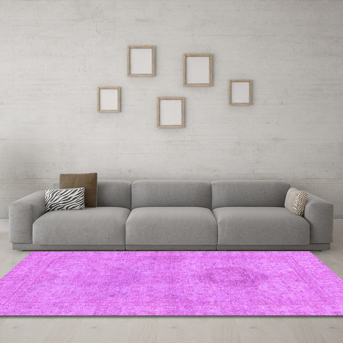 Machine Washable Abstract Purple Modern Area Rugs in a Living Room, wshabs2876pur