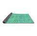 Sideview of Abstract Turquoise Modern Rug, abs2876turq