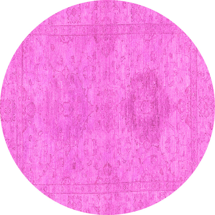 Round Abstract Pink Modern Rug, abs2876pnk