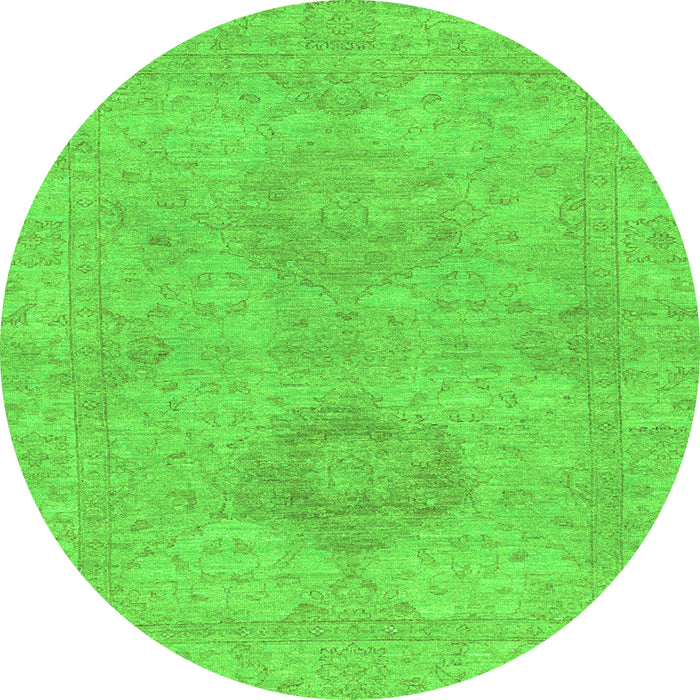 Round Abstract Green Modern Rug, abs2876grn