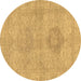 Round Abstract Brown Modern Rug, abs2876brn