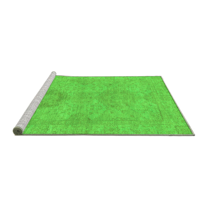 Sideview of Machine Washable Abstract Green Modern Area Rugs, wshabs2876grn