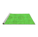 Sideview of Machine Washable Abstract Green Modern Area Rugs, wshabs2876grn