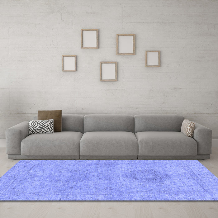 Machine Washable Abstract Blue Modern Rug in a Living Room, wshabs2876blu