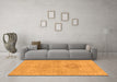 Machine Washable Abstract Orange Modern Area Rugs in a Living Room, wshabs2876org