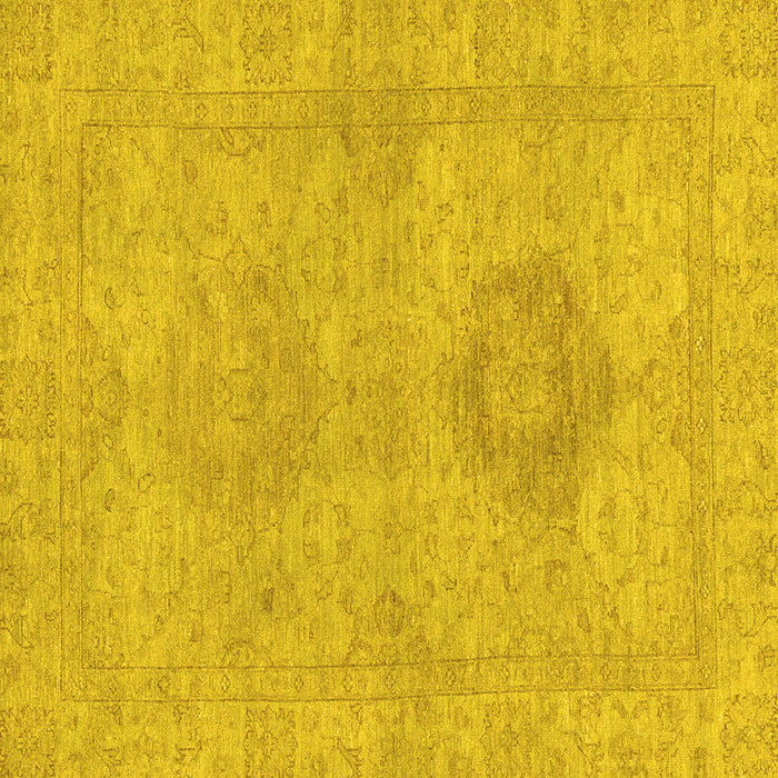 Square Abstract Yellow Modern Rug, abs2876yw