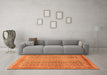 Machine Washable Abstract Orange Modern Area Rugs in a Living Room, wshabs2877org