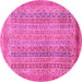 Round Abstract Pink Modern Rug, abs2877pnk