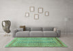 Machine Washable Abstract Turquoise Modern Area Rugs in a Living Room,, wshabs2877turq