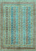 Machine Washable Abstract Light Blue Modern Rug, wshabs2877lblu