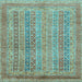 Square Abstract Light Blue Modern Rug, abs2877lblu