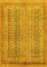 Machine Washable Abstract Yellow Modern Rug, wshabs2877yw