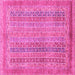 Square Abstract Pink Modern Rug, abs2877pnk