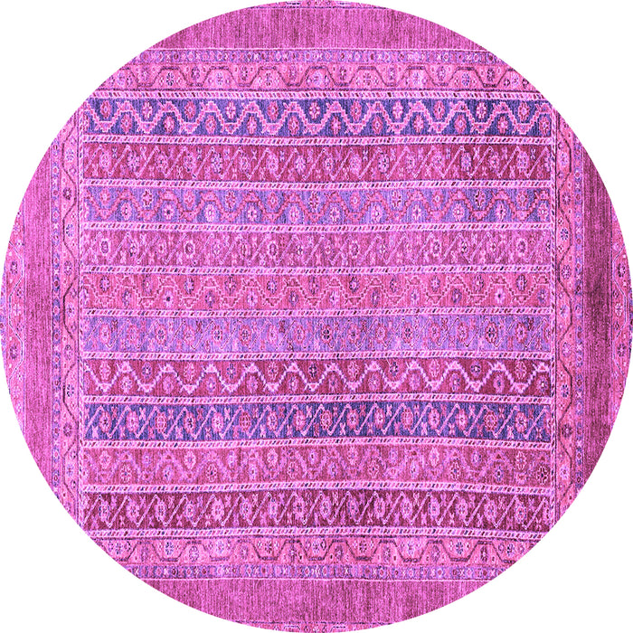 Round Machine Washable Abstract Purple Modern Area Rugs, wshabs2877pur