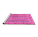 Sideview of Machine Washable Abstract Pink Modern Rug, wshabs2877pnk