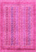 Machine Washable Abstract Pink Modern Rug, wshabs2877pnk