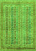 Machine Washable Abstract Green Modern Area Rugs, wshabs2877grn