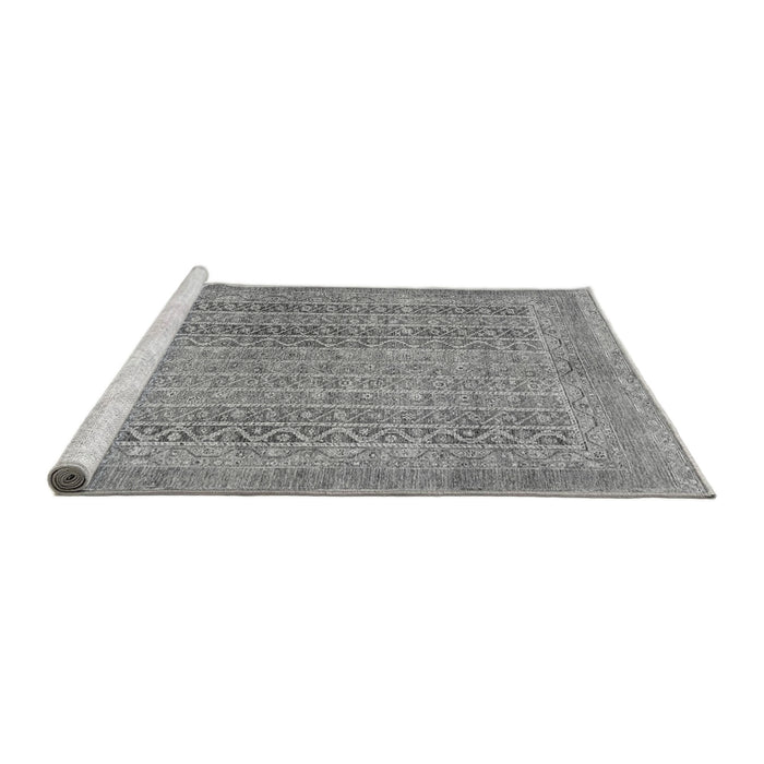 Sideview of Machine Washable Abstract Gray Modern Rug, wshabs2877gry