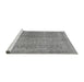 Sideview of Machine Washable Abstract Gray Modern Rug, wshabs2877gry