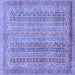 Square Abstract Blue Modern Rug, abs2877blu