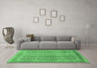 Machine Washable Abstract Emerald Green Modern Area Rugs in a Living Room,, wshabs2877emgrn