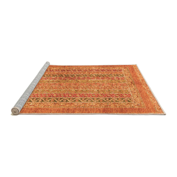 Sideview of Machine Washable Abstract Orange Modern Area Rugs, wshabs2877org