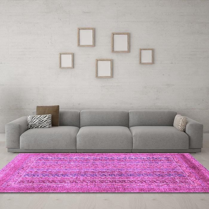 Machine Washable Abstract Purple Modern Area Rugs in a Living Room, wshabs2877pur