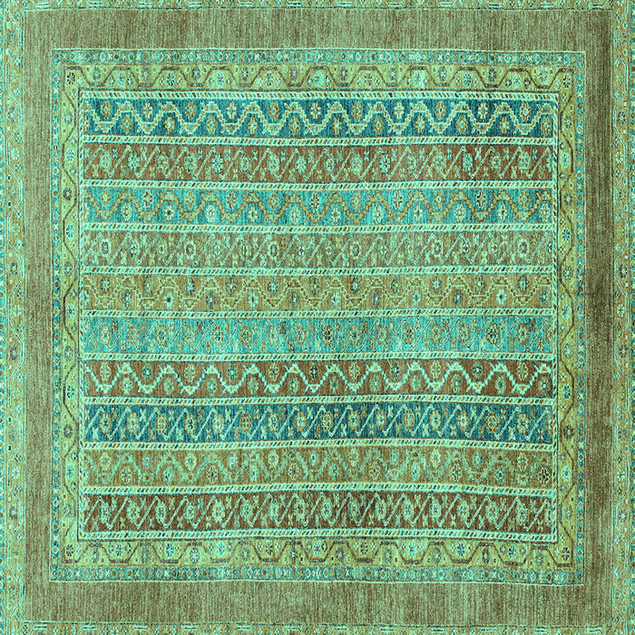 Square Abstract Turquoise Modern Rug, abs2877turq