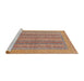 Sideview of Machine Washable Abstract Chestnut Red Rug, wshabs2878