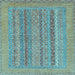 Square Abstract Light Blue Modern Rug, abs2878lblu