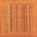 Square Machine Washable Abstract Orange Modern Area Rugs, wshabs2878org