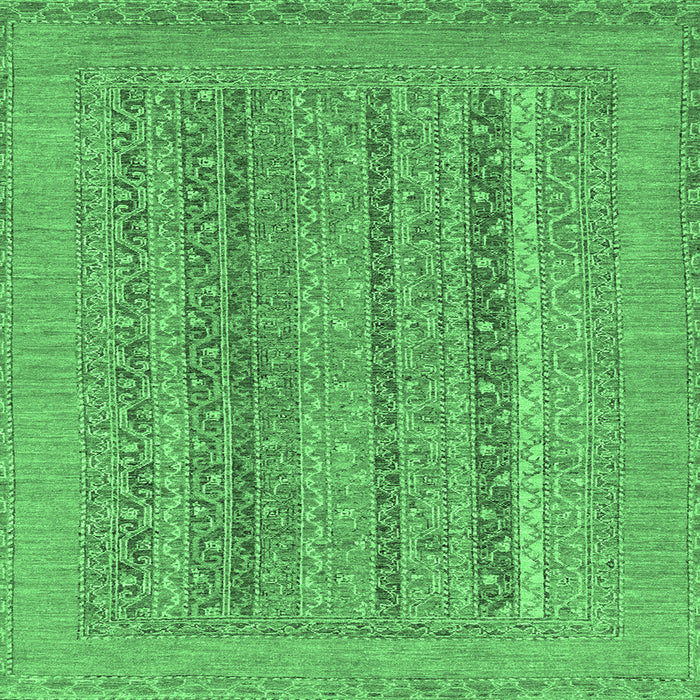 Square Abstract Emerald Green Modern Rug, abs2878emgrn