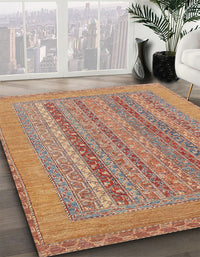 Abstract Chestnut Red Modern Rug, abs2878