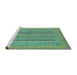 Sideview of Machine Washable Abstract Turquoise Modern Area Rugs, wshabs2878turq