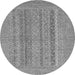 Round Abstract Gray Modern Rug, abs2878gry