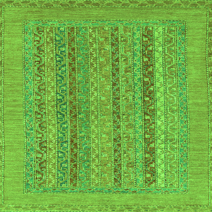 Square Machine Washable Abstract Green Modern Area Rugs, wshabs2878grn