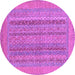 Round Machine Washable Abstract Purple Modern Area Rugs, wshabs2878pur