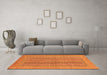 Machine Washable Abstract Orange Modern Area Rugs in a Living Room, wshabs2878org