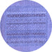 Round Machine Washable Abstract Blue Modern Rug, wshabs2878blu